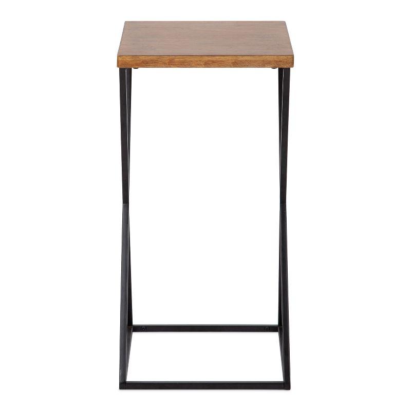 Kate and Laurel Elix Wood and Metal Table and Plant Stand