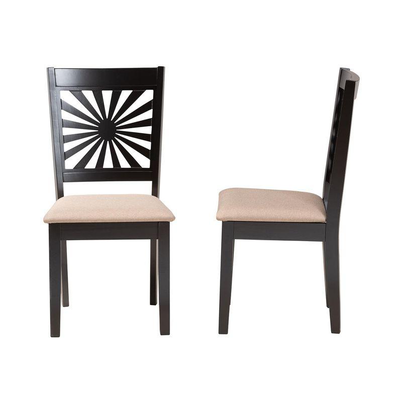 Baxton Studio Olympia Modern Fabric and Wood Dining Chair Set