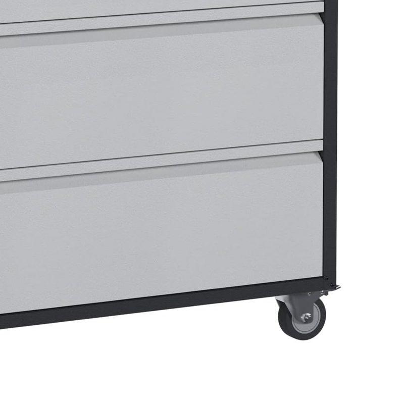 AOBABO Steel Wheeled Lockable Tool Box Supply Cabinet Organizer with Adjustable Storage Shelves for Homes, Offices, and Garages