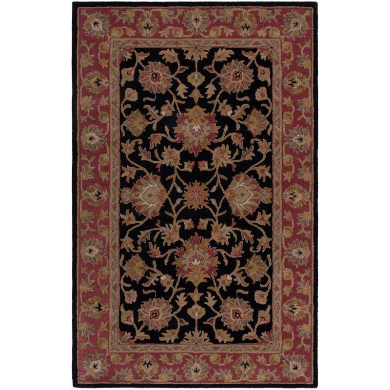 Heritage HG112 Handmade Area Rug - 6'x9' - Black/Red - Safavieh