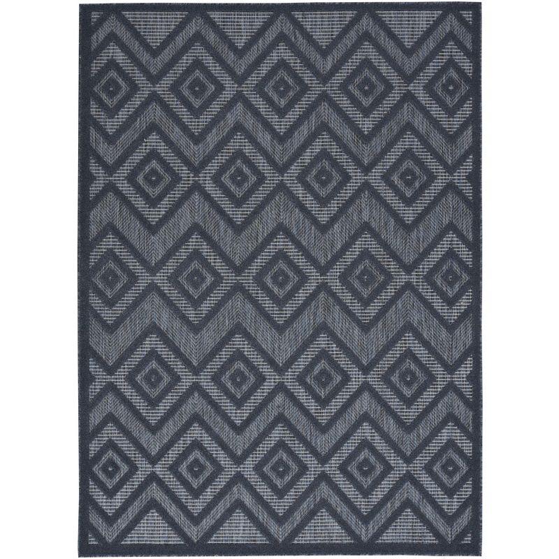 Foundry Select Versatile Diamond Navy Blue Indoor/Outdoor Area Rug