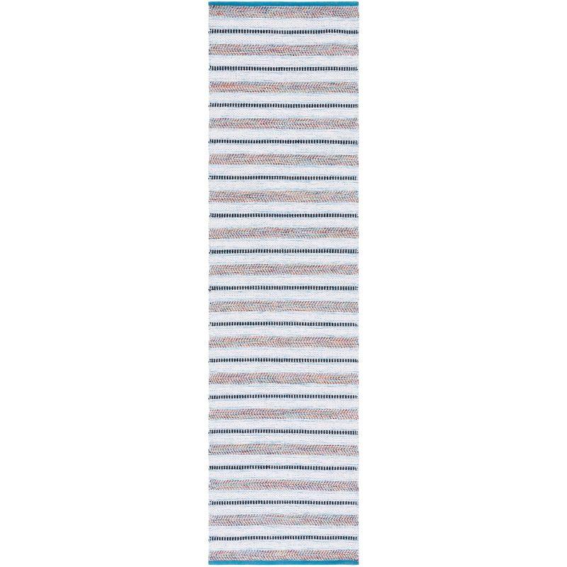 Montauk MTK702 Hand Woven, Flat Weave Indoor Runner Rug - Turquoise/Ivory - 2'3"x9' - Safavieh