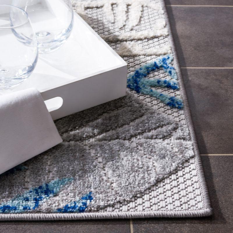 Cabana CBN831 Power Loomed Indoor/Outdoor Area Rug - Grey/Blue - 4'x4' - Safavieh