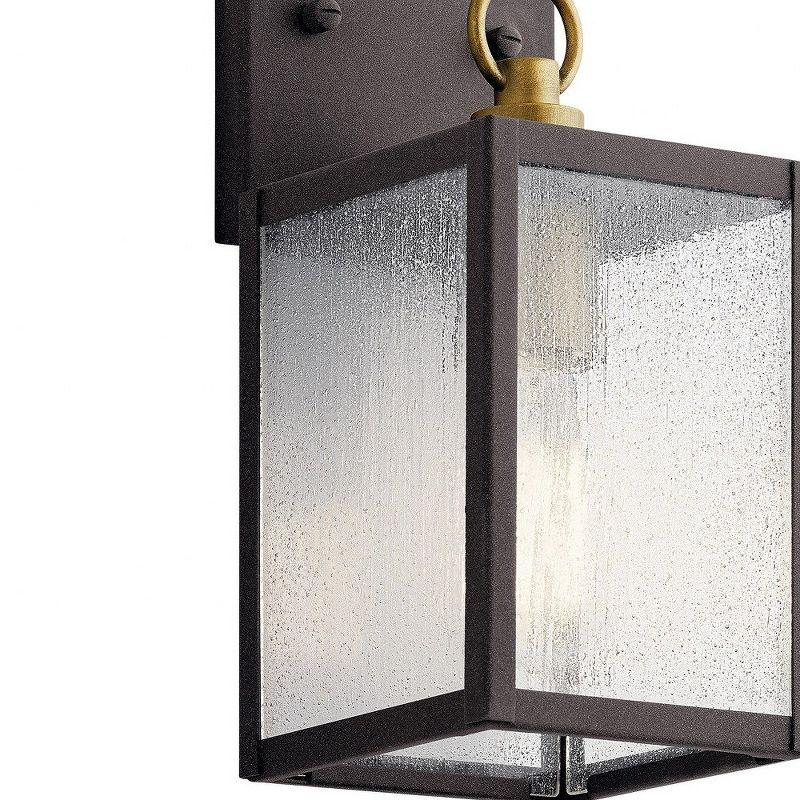 Lahden™ 16.75" 1 Light Outdoor Wall Light with Clear Seeded Glass in Weathered Zinc