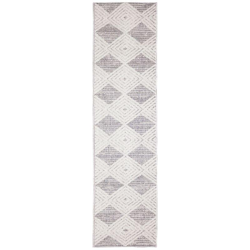 Gray Diamond Flat Woven Synthetic Indoor/Outdoor Rug