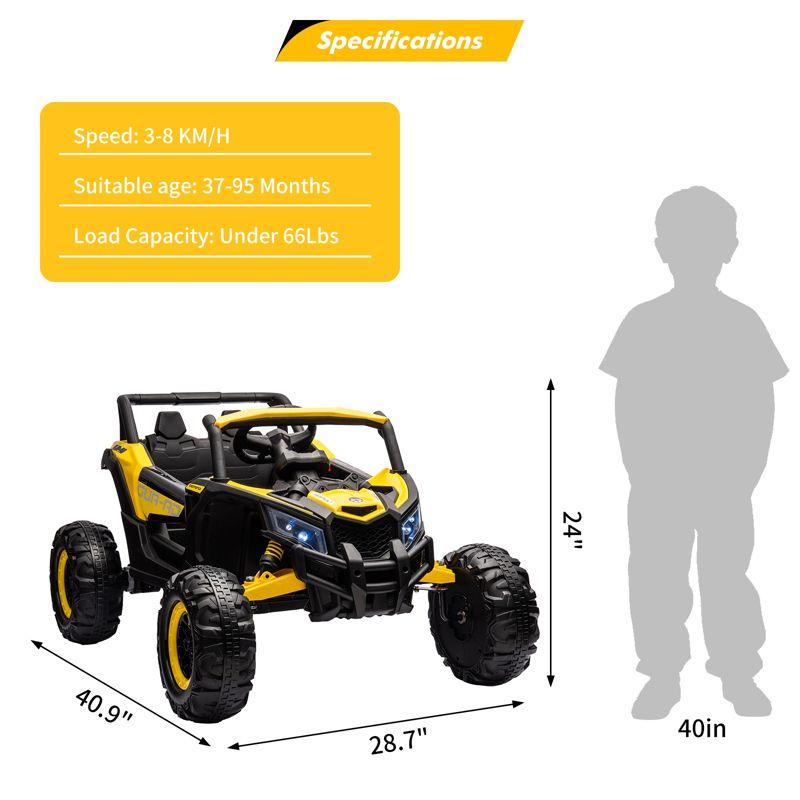 Yellow 24V Battery Powered Ride-On UTV Car with Remote Control