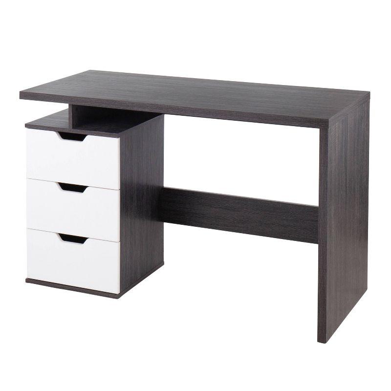 Quinn Contemporary Computer Desk: Expansive Work Surface, 3 Storage Drawers - LumiSource