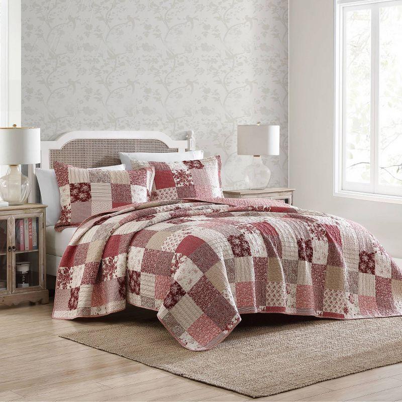 Laura Ashley Celina Patchwork Cotton Reversible Quilt Set