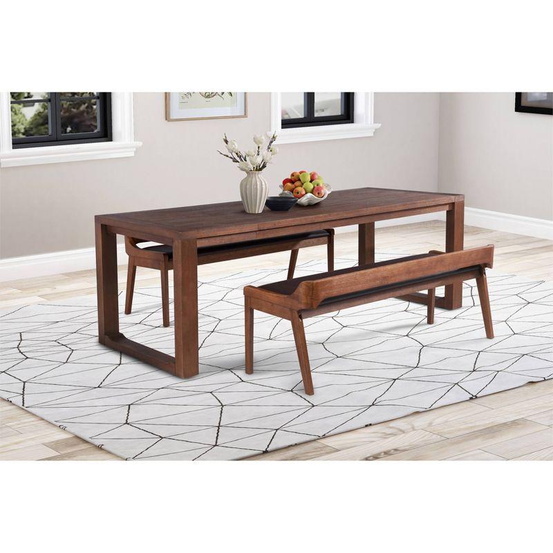 89" Rasmus Extendable Dining Table Chestnut - Boraam: Solid Acacia, Seats 8, Farmhouse Style