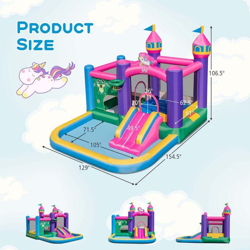 Costway 6-in-1 Kids Inflatable Bounce House with Slide Jumping Area Ball Pit Pools Castle