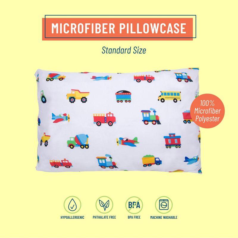 Wildkin Trains, Planes & Trucks Microfiber Pillowcase - Standard