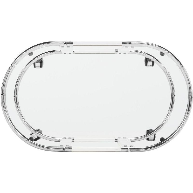Lennon Acrylic Bar Trolley - Chrome - Safavieh