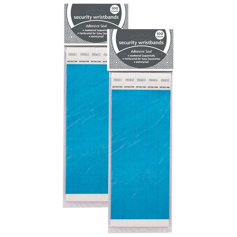 C-Line® DuPont™ Tyvek® Security Wristbands, Blue, 100 Per Pack, 2 Packs