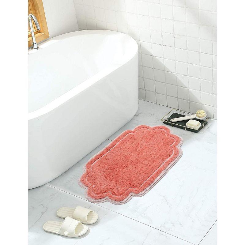 17"x24" Allure Collection Coral Cotton Tufted Bath Rug - Home Weavers