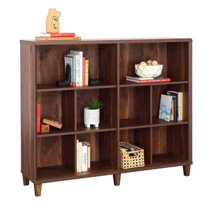 Grand Walnut Cubby Storage Bookcase for Kids' Toys