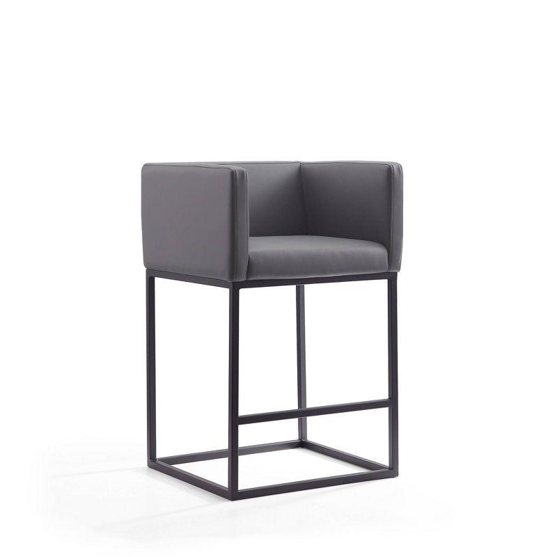 Modern Embassy 21'' Grey and Black Faux Leather Counter Stool