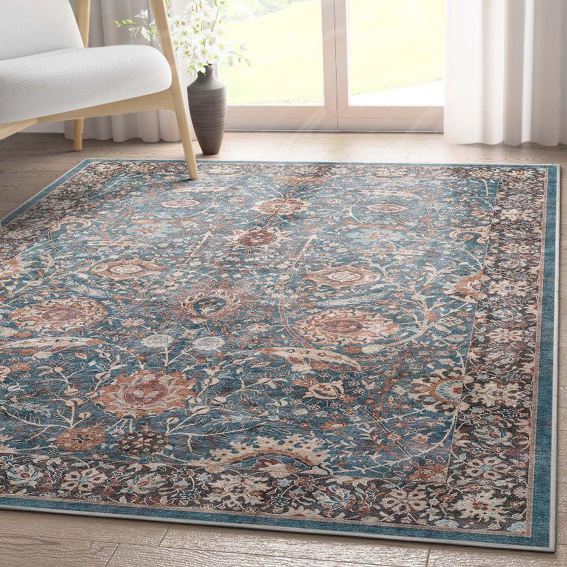 Well Woven Asha Liana Vintage Oriental Teal Flat-Weave Area Rug