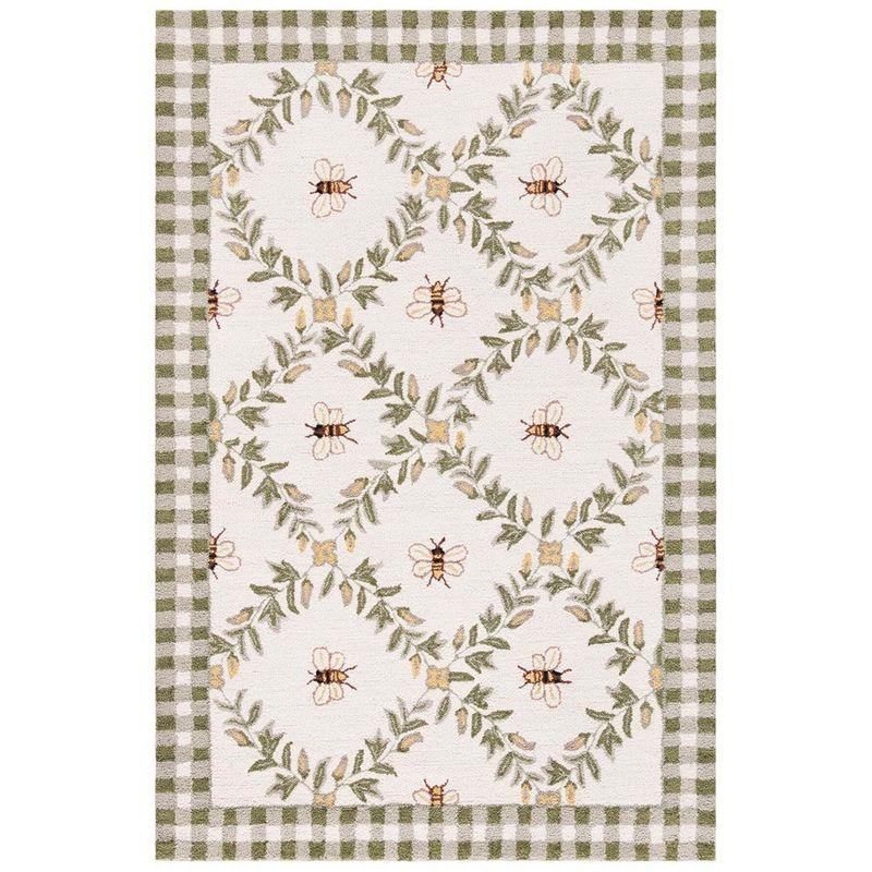 Chelsea HK55 Hand Hooked Accent Rug - Ivory/Green - 3'9"x5'9" - Safavieh