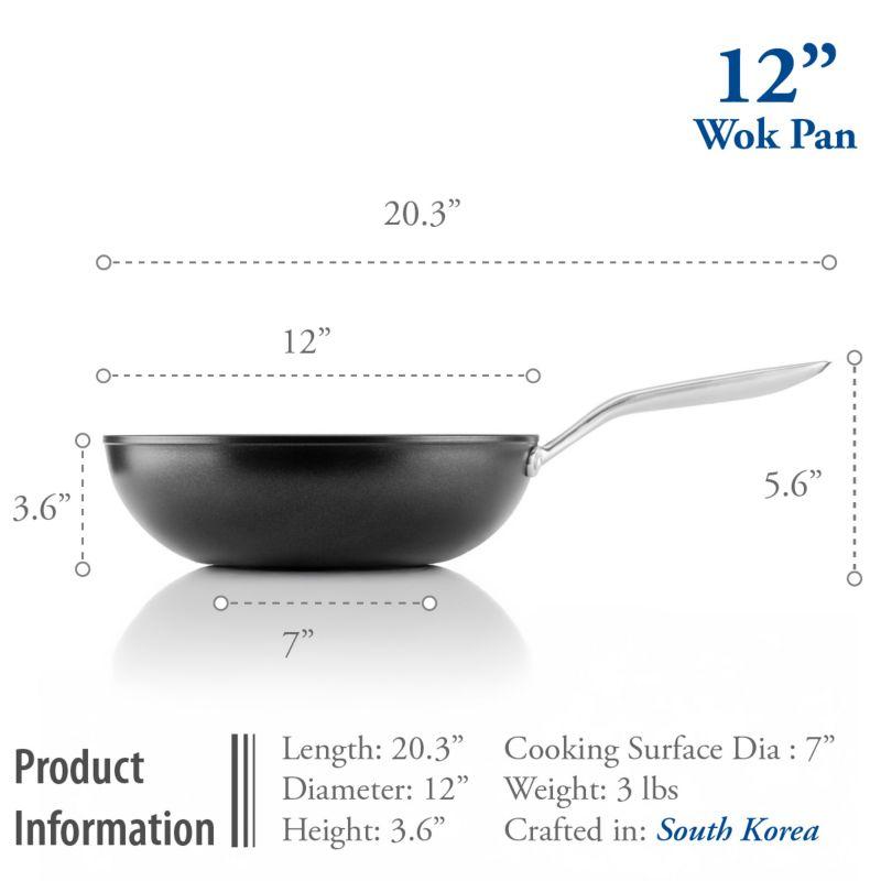 TECHEF Onyx - 12" Nonstick Wok/Stir-Fry Pan with Cover