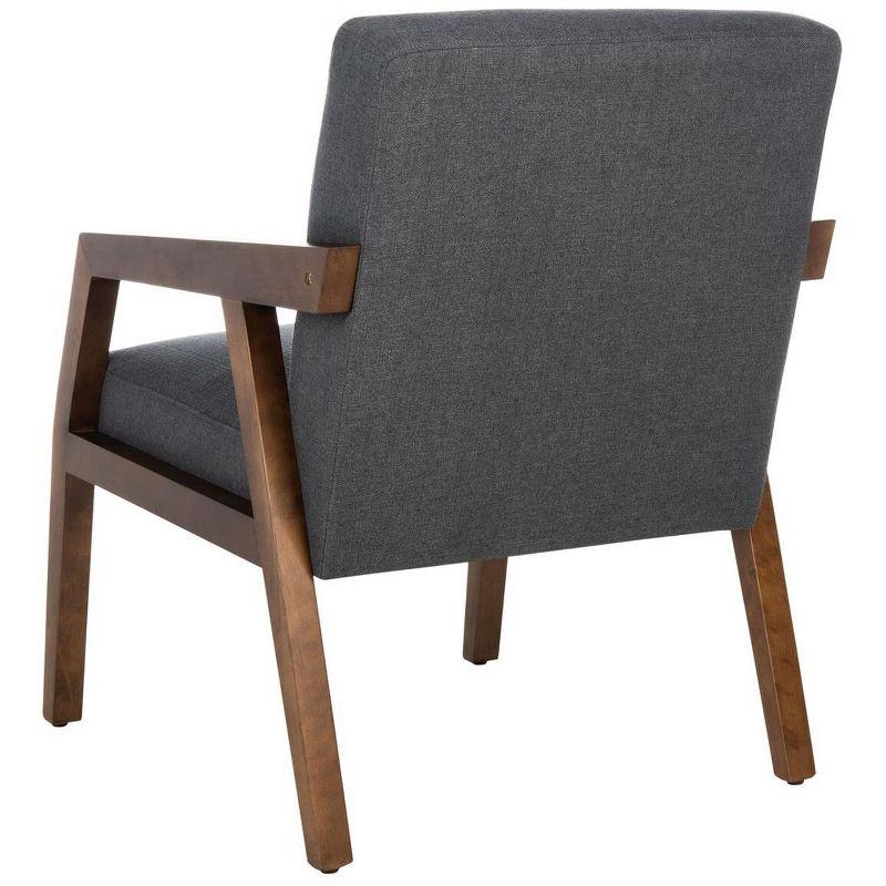 Olyvar Dark Grey Linen and Brown Wood Armchair 32"