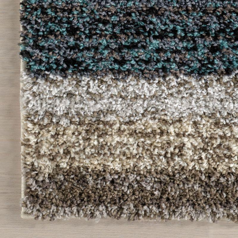 Nuloom Drey Striped Shag Indoor Area Rug, Runner 2' 6" x 10', Blue Multicolor