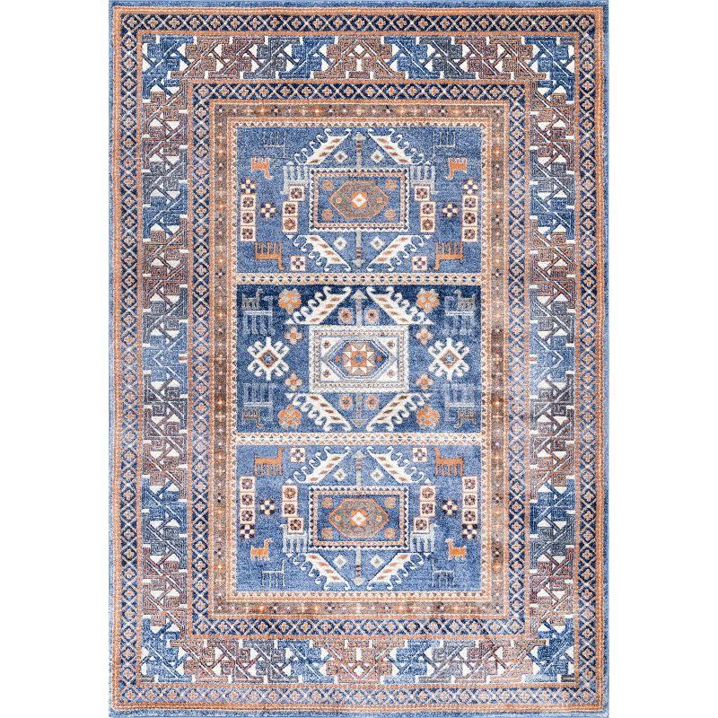 Nuloom Lorena Geometric 3x5 Accent Indoor Area Rug for Living Room Bedroom Dining Room Entryway Kitchen, Blue/Ivory