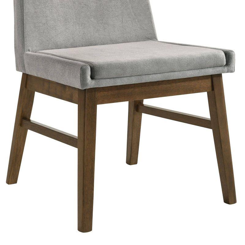 Wynden Standard Height Dining Side Chair Set Gray/Walnut - Picket House Furnishings: MDF & Rubberwood, Polyester Upholstery