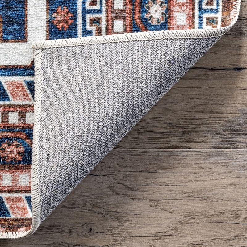 Nuloom Nevaeh Pet Friendly Machine Washable Bohemian Medallion Area Rug, 3' x 5', Dark Blue