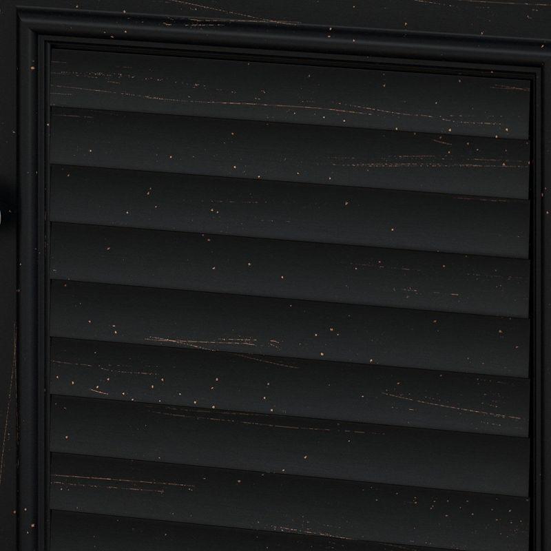 Fairview Small Storage Cabinet with Doors Black - Bush Furniture: Antique Pewter Hardware, Adjustable Shelves