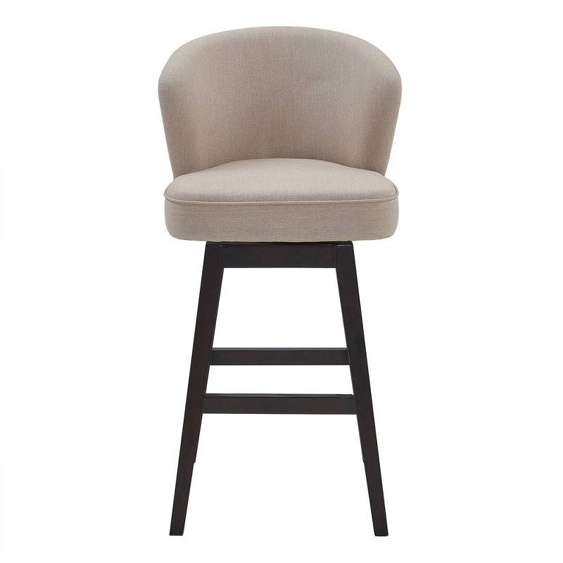 30" Brandy Fabric Wood Swivel Barstool Tan/Espresso - Armen Living