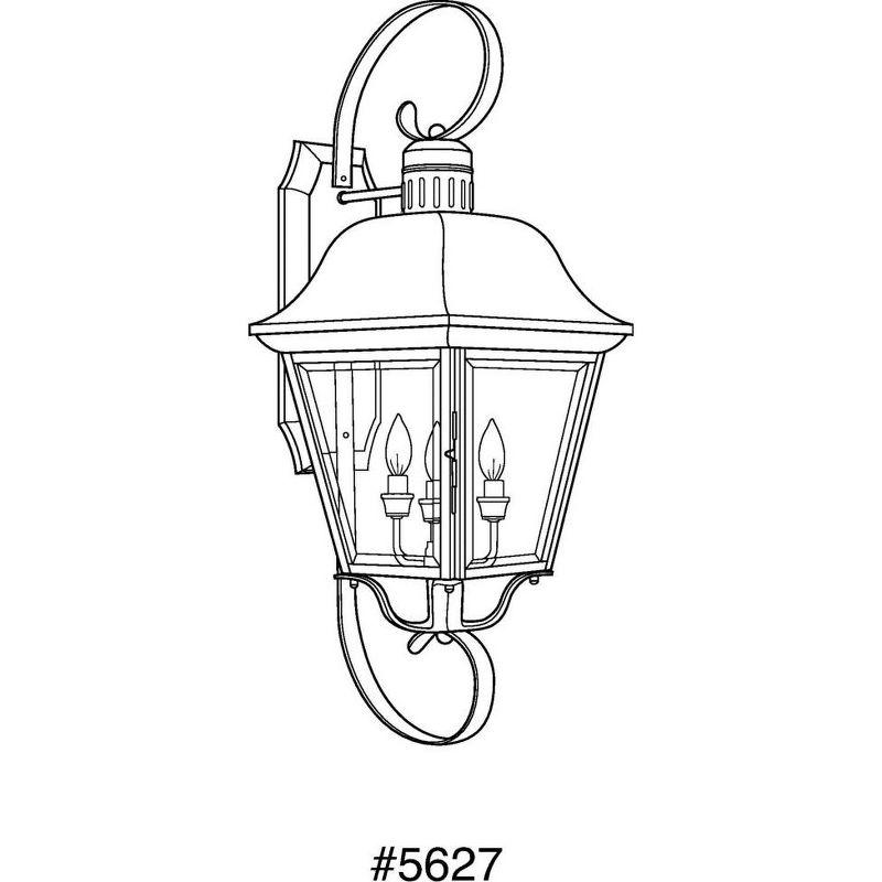 Progress Lighting Andover 4-Light Outdoor Wall Lantern, Antique Bronze, Beveled Glass Panels, Aluminum