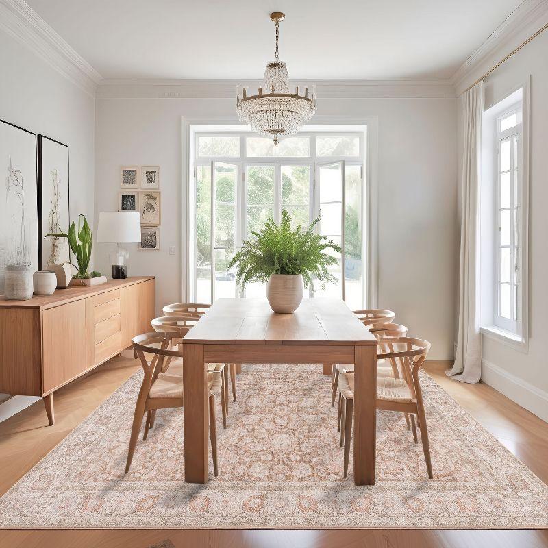 Nuloom Hillstone Collection Glenette Traditional Vintage Medallion Area Rug, 4' x 6', Ivory