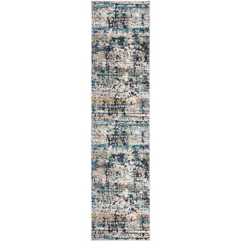 Madison MAD469 Power Loomed Indoor Runner Rug - Cream/Blue - 2'2"x6' - Safavieh