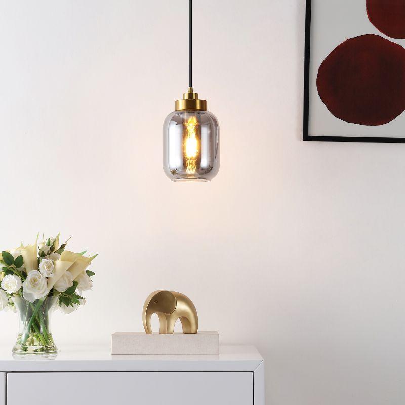 Ethyx 6" Pendant - PND4143 - Smoke Grey/Brass - Safavieh