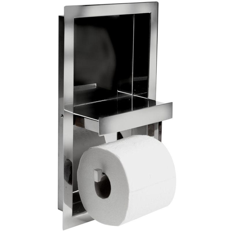 PVD Stainless Steel Recessed Toilet Paper Holder / Bathroom Niche