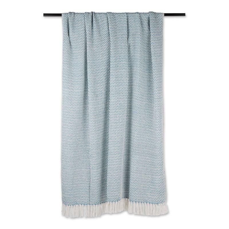 50"x60" Woven Throw Blanket Storm Blue - Design Imports: Lightweight, Machine Washable, Cotton
