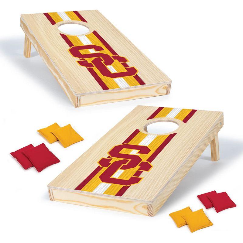 USC Trojans 1'x2' Natural Wood Cornhole Set with Bean Bags