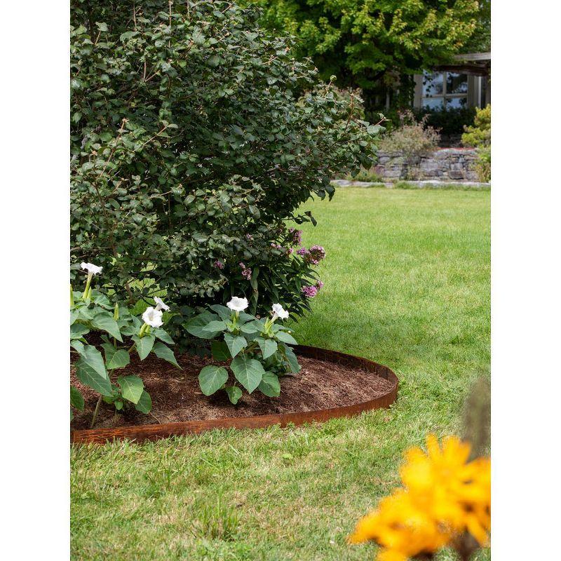 Gardener's Supply Company | Corten Steel Customizable Angle Landscape Edging | 44" Long 5" Tall Garden and Lawn Decorative Border | Set of 2 - gray