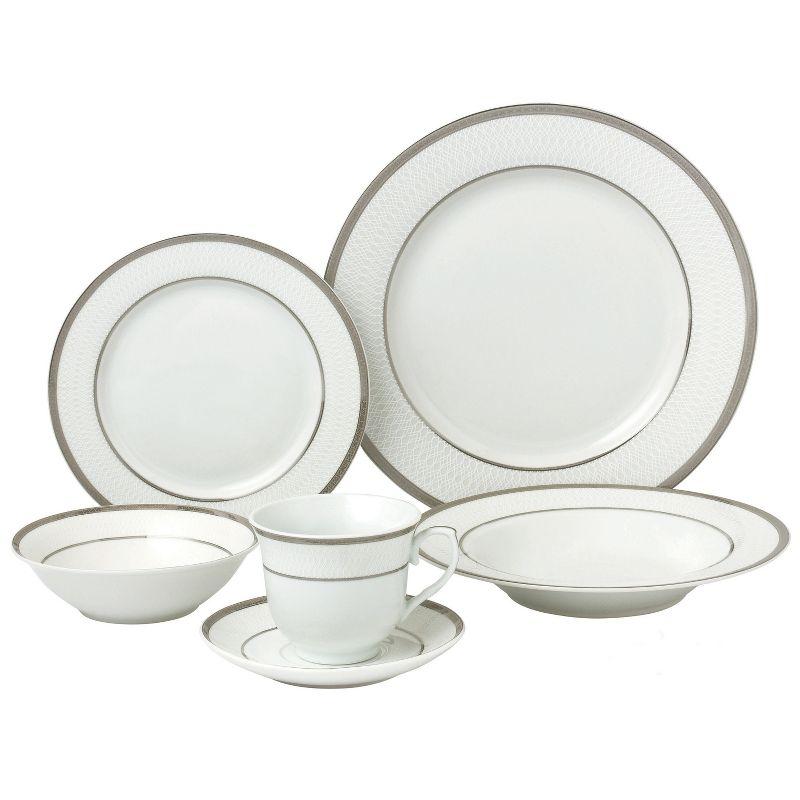Lorren Home Trends 24 Piece Porcelain China Dinnerware Set - Service for 4