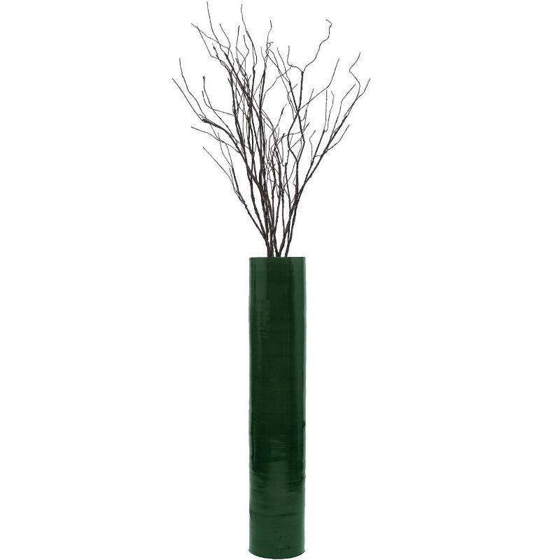 Uniquewise 30-inch-tall Decorative Contemporary Bamboo Display Floor Vase - Cylinder Shape - Stylish Home Decor Accent - Green - Modern Tall Vase