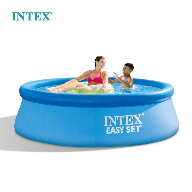 Intex 28110EH Easy Set 8 Foot x 30 Inch Round Inflatable Outdoor Backyard Above Ground Swimming Pool, 639 Gallons of Water, (Pool Only - No Pump))