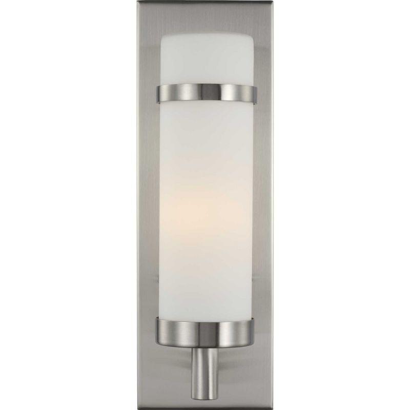 Progress Lighting Hartwick 1-Light Wall Sconce, Brushed Nickel, Etched Opal Glass