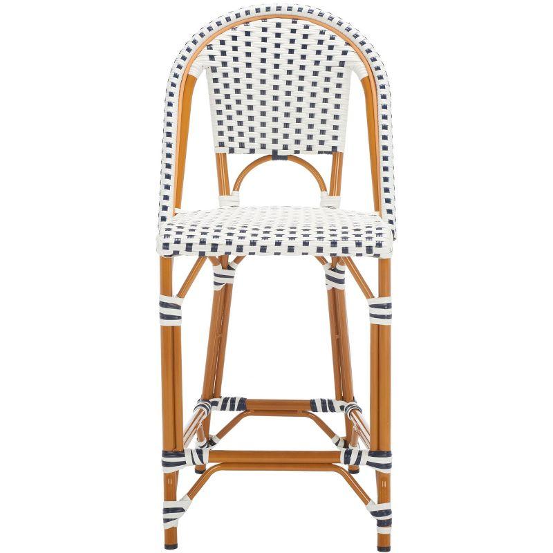 California Counter Stool - Indoor/Outdoor - PAT7532 - White/Navy - Safavieh
