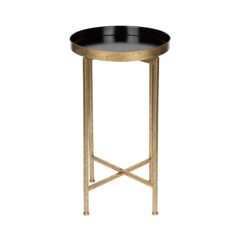 Kate and Laurel Celia Round Metal Foldable Tray Accent Table