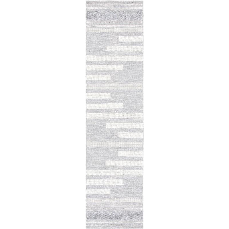 Striped Kilim STK505 Hand Woven Runner Rug - Silver/Grey - 2'3"x9' - Safavieh.