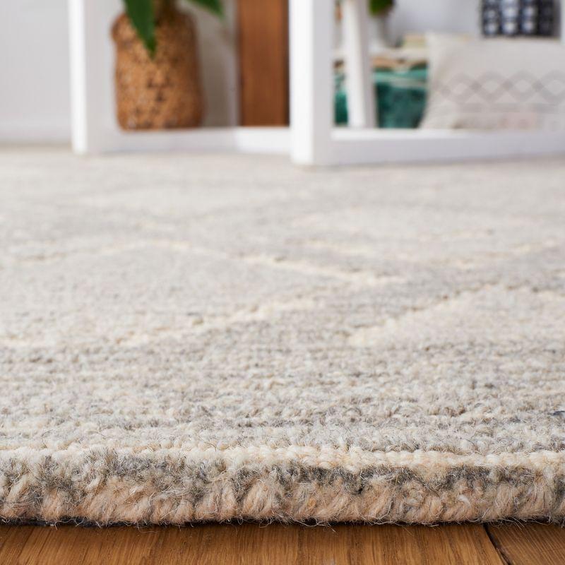 Gray Diamond Tufted Handmade Wool Shag Rug 3' x 5'