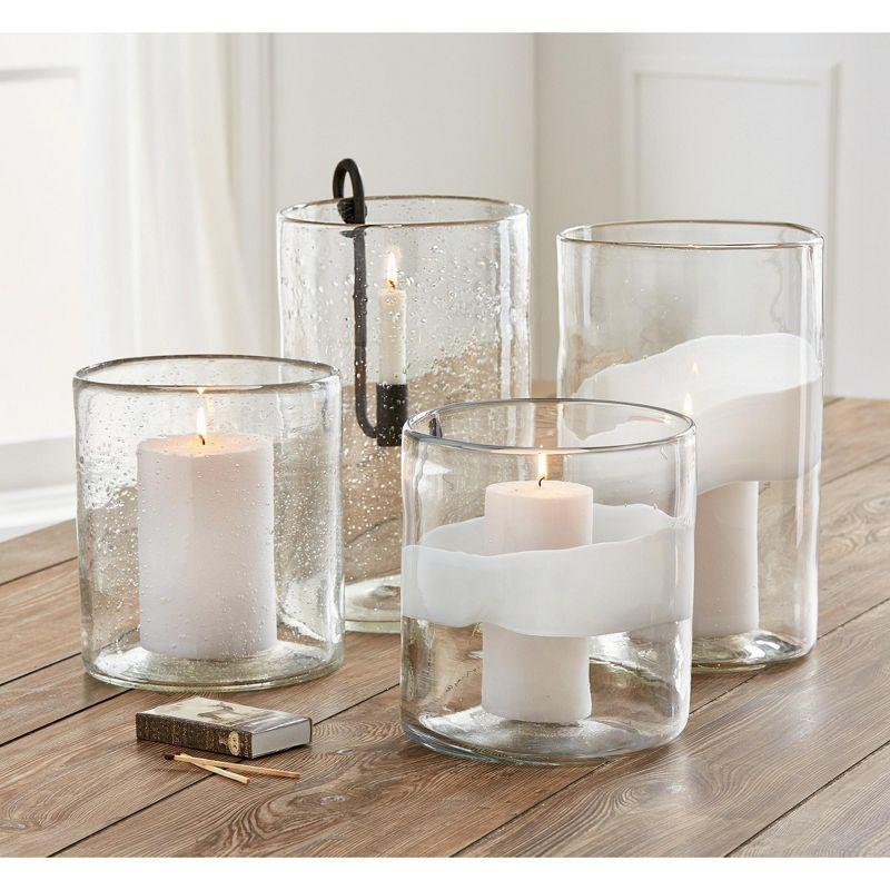 Tiburon Clear Glass Hurricane Pillar Candle Holder, Small