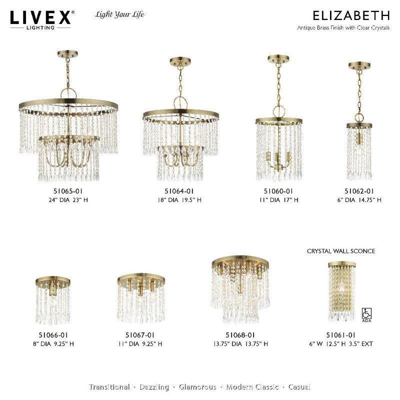 Livex Lighting Elizabeth 5 - Light Pendant in  Antique Brass