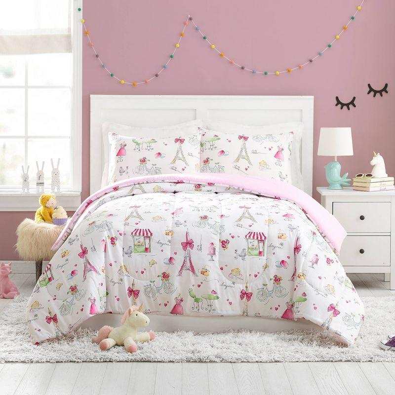 Pretty in Paris Pink Microfiber Twin Comforter Set