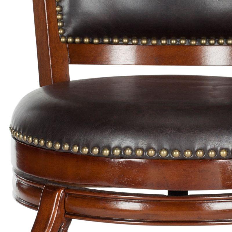 Pasquale Swivel Bar Stool - FOX7011 - Walnut/Brown - Safavieh Couture
